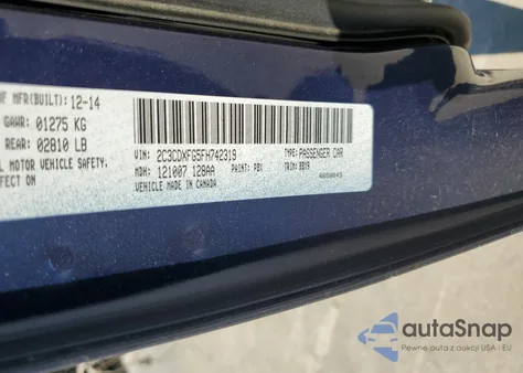 2015 Dodge Charger Se из США, поврежденный, VIN 2C3CDXFG5FH742319